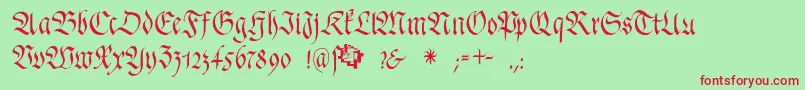 FrakturafonteriaSlim Font – Red Fonts on Green Background