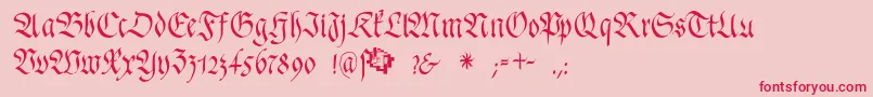 FrakturafonteriaSlim Font – Red Fonts on Pink Background