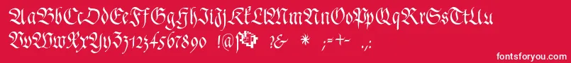 FrakturafonteriaSlim Font – White Fonts on Red Background