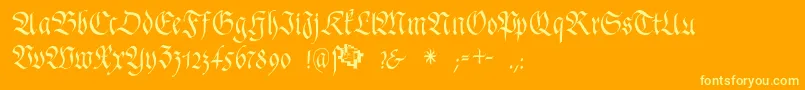 FrakturafonteriaSlim Font – Yellow Fonts on Orange Background