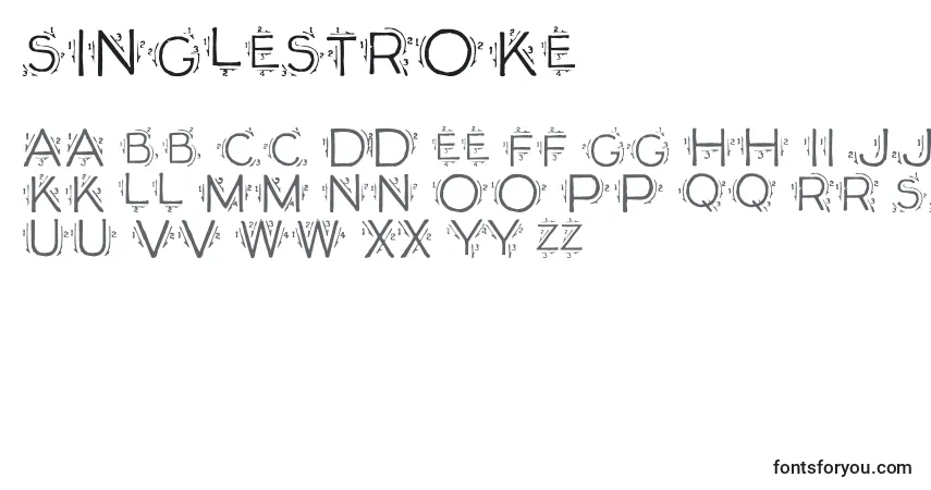 Schriftart SingleStroke – Alphabet, Zahlen, spezielle Symbole