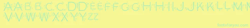 Czcionka SingleStroke – zielone czcionki na żółtym tle