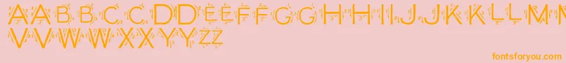 SingleStroke Font – Orange Fonts on Pink Background