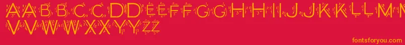 Fonte SingleStroke – fontes laranjas em um fundo vermelho