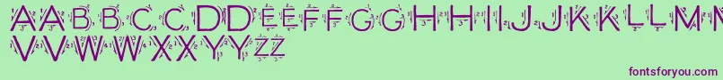 フォントSingleStroke – 緑の背景に紫のフォント