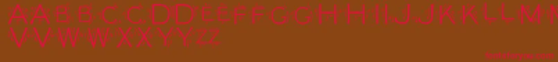 フォントSingleStroke – 赤い文字が茶色の背景にあります。