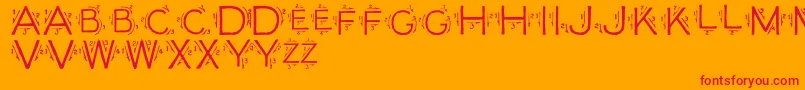 Fonte SingleStroke – fontes vermelhas em um fundo laranja
