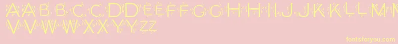 SingleStroke-Schriftart – Gelbe Schriften auf rosa Hintergrund
