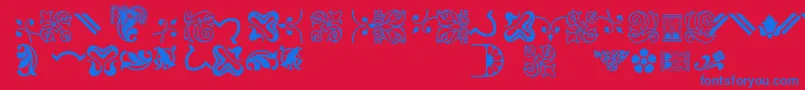 Bordersornament3 Font – Blue Fonts on Red Background