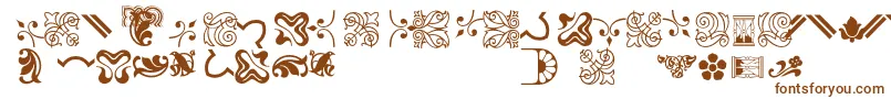 フォントBordersornament3 – 白い背景に茶色のフォント