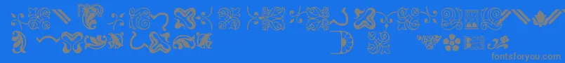 Bordersornament3-Schriftart – Graue Schriften auf blauem Hintergrund