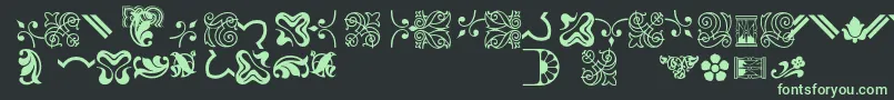 Bordersornament3 Font – Green Fonts on Black Background