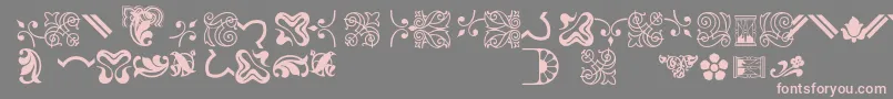 Bordersornament3-Schriftart – Rosa Schriften auf grauem Hintergrund