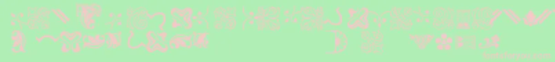 フォントBordersornament3 – 緑の背景にピンクのフォント
