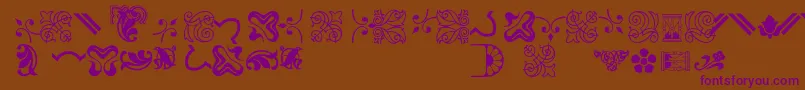 Bordersornament3 Font – Purple Fonts on Brown Background