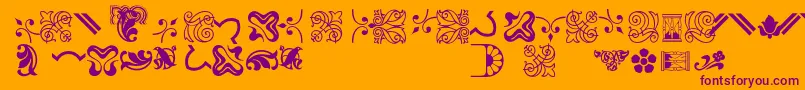 Bordersornament3-Schriftart – Violette Schriften auf orangefarbenem Hintergrund