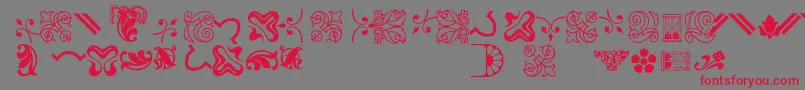 Bordersornament3 Font – Red Fonts on Gray Background