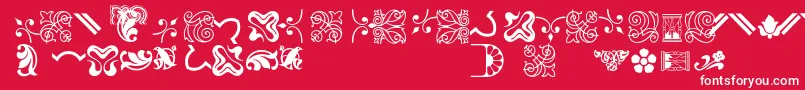 Bordersornament3 Font – White Fonts on Red Background