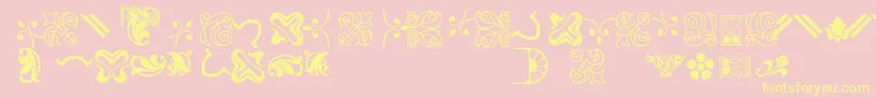 Bordersornament3 Font – Yellow Fonts on Pink Background