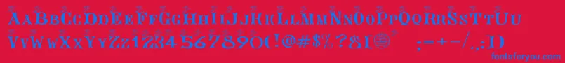 Angeg Font – Blue Fonts on Red Background