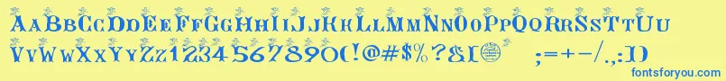 Angeg Font – Blue Fonts on Yellow Background