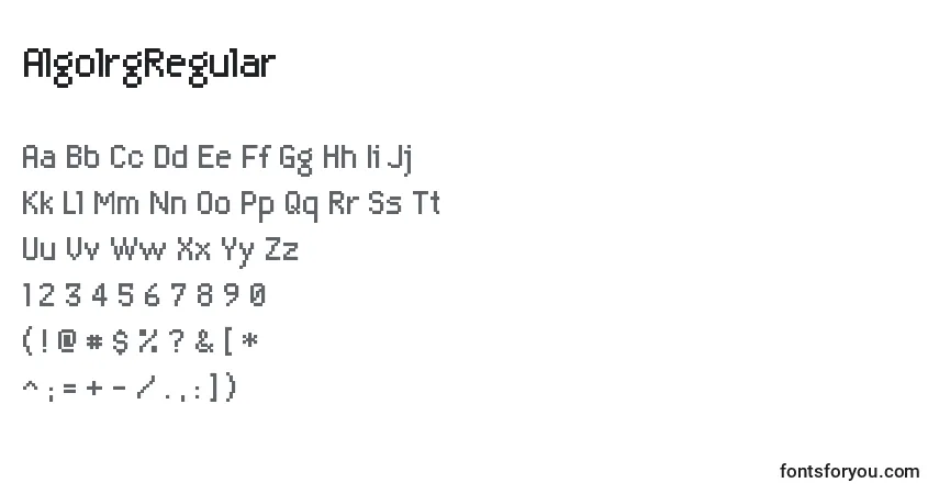 AlgolrgRegular font – alphabet, numbers, special characters