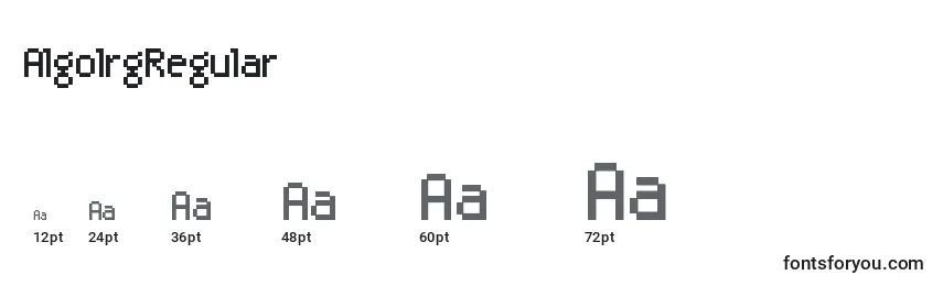 AlgolrgRegular font sizes