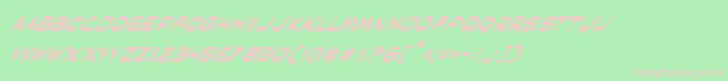 MaskedMarvelItalic Font – Pink Fonts on Green Background