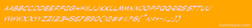MaskedMarvelItalic Font – Pink Fonts on Orange Background