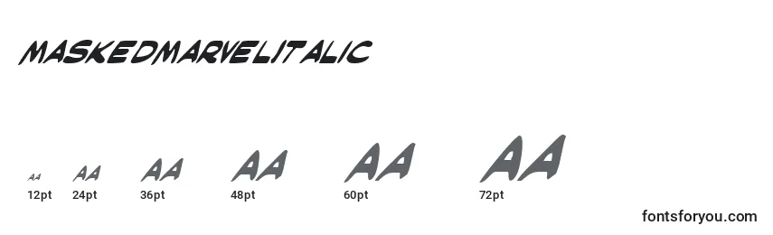 MaskedMarvelItalic Font Sizes