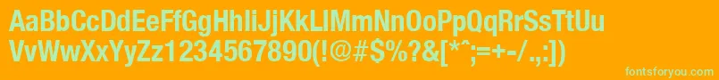 OlnovaBoldcond Font – Green Fonts on Orange Background
