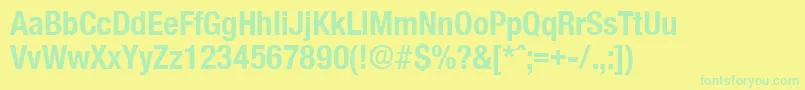 OlnovaBoldcond Font – Green Fonts on Yellow Background