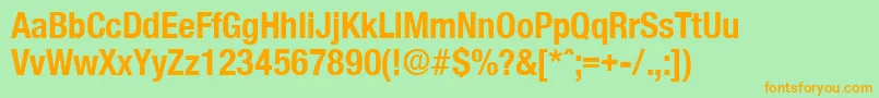 OlnovaBoldcond Font – Orange Fonts on Green Background