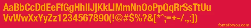 OlnovaBoldcond Font – Orange Fonts on Red Background