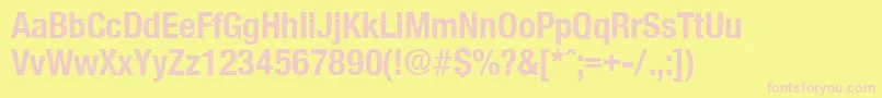 OlnovaBoldcond Font – Pink Fonts on Yellow Background