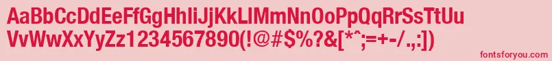 OlnovaBoldcond Font – Red Fonts on Pink Background