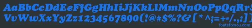 CooperRusItalic Font – Blue Fonts on Black Background