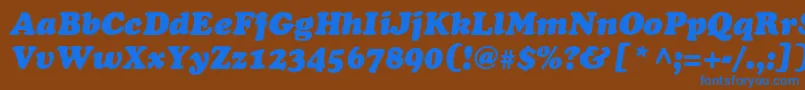 CooperRusItalic Font – Blue Fonts on Brown Background