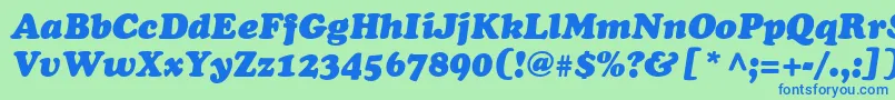 CooperRusItalic Font – Blue Fonts on Green Background