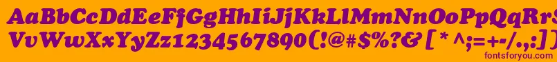 CooperRusItalic-fontti – violetit fontit oranssilla taustalla