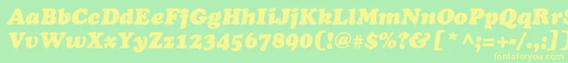 Шрифт CooperRusItalic – жёлтые шрифты на зелёном фоне