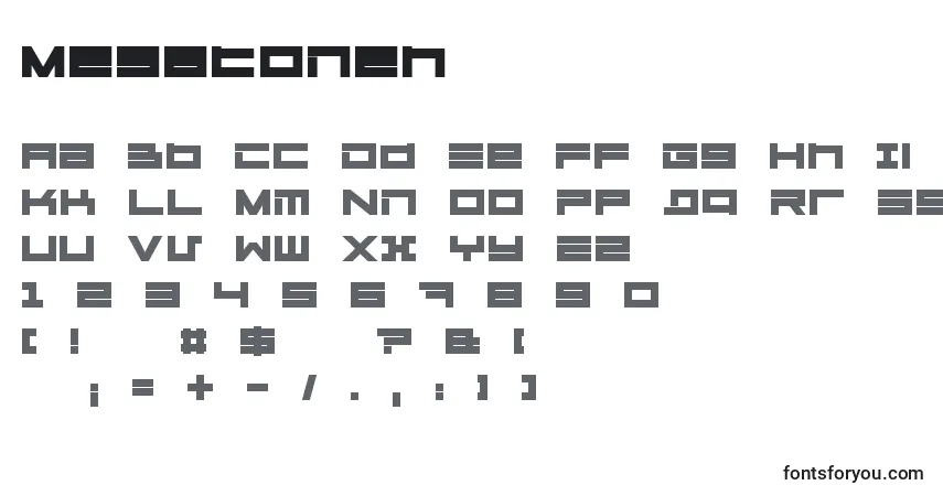 Schriftart Megatoneh – Alphabet, Zahlen, spezielle Symbole