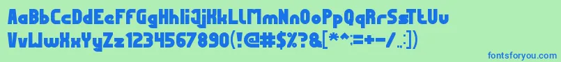 MostFamous Font – Blue Fonts on Green Background