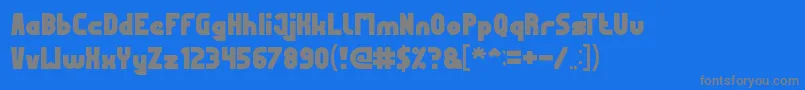 MostFamous Font – Gray Fonts on Blue Background