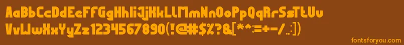 MostFamous Font – Orange Fonts on Brown Background