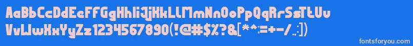 MostFamous Font – Pink Fonts on Blue Background