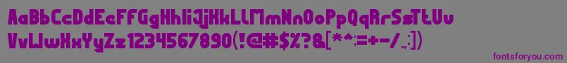 フォントMostFamous – 紫色のフォント、灰色の背景