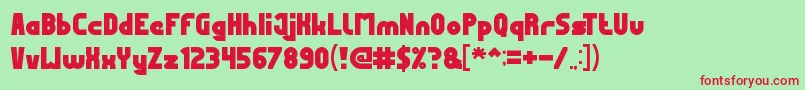 MostFamous Font – Red Fonts on Green Background