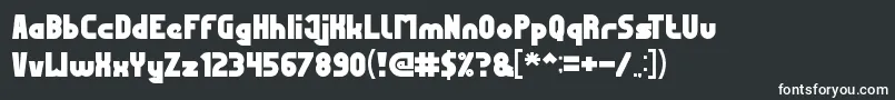 MostFamous-fontti – valkoiset fontit mustalla taustalla