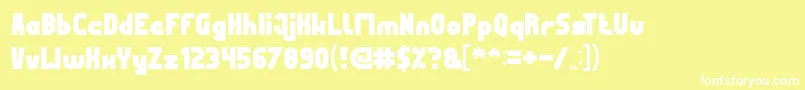 MostFamous-fontti – valkoiset fontit keltaisella taustalla